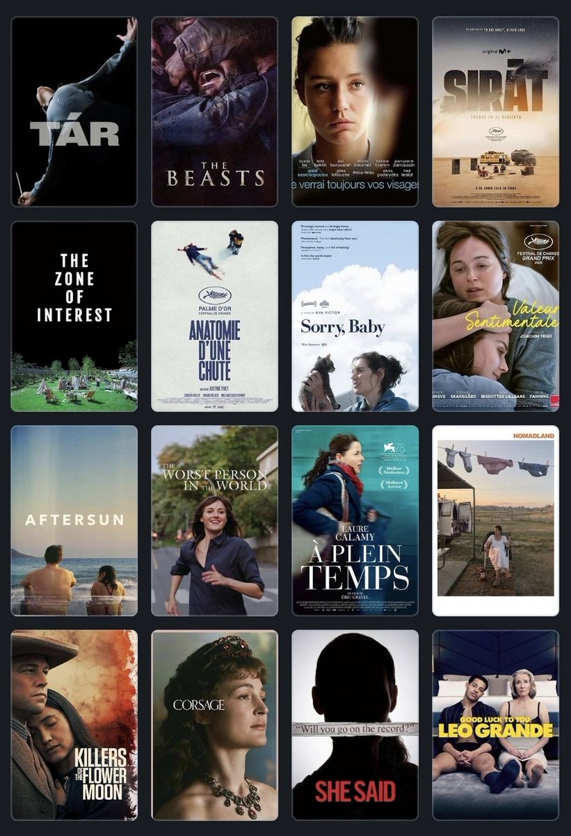 jolef9's tweet photo. My top 16 films of 2020s  (in no particular order) https://t.co/DT5zi1WviX