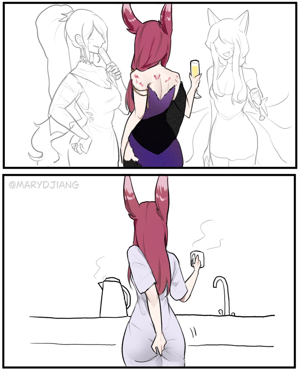 MaryDjiang's tweet image. When she has two sides:
#xayah #LeagueOfLegends