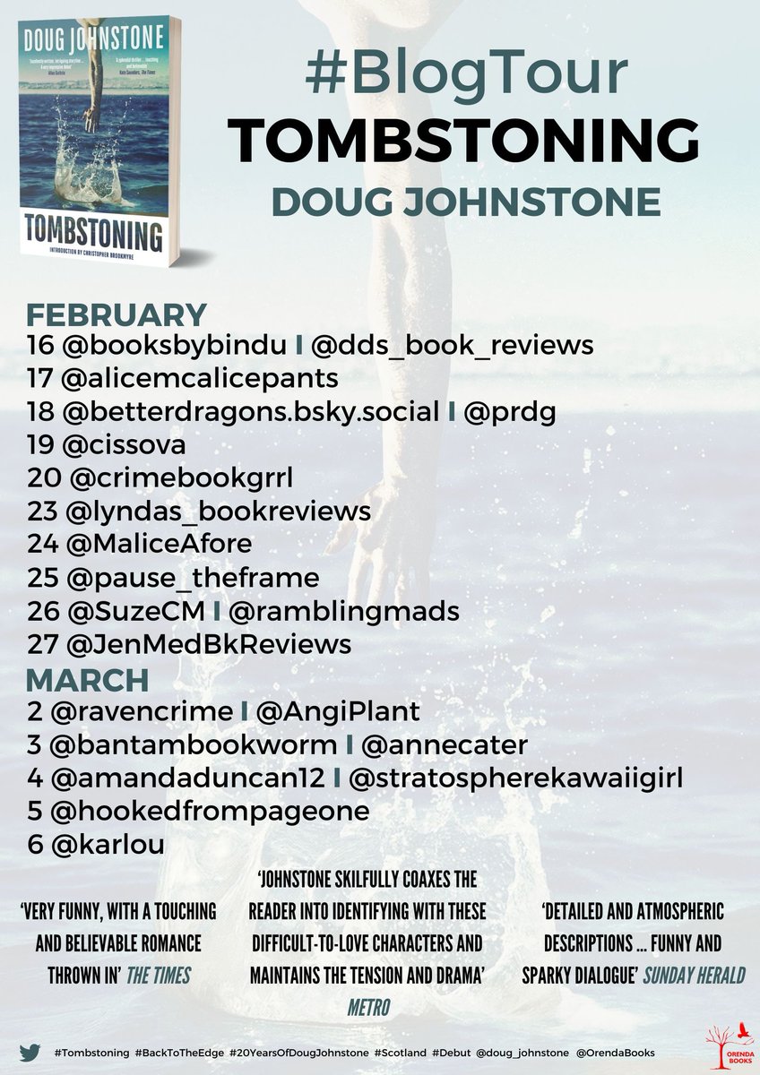 OrendaBooks's tweet photo. The #BlogTour for the 20th #ANNIVERSARYEDITION of @doug_johnstone's GRIPPING #DebutNovel #Tombstoning begins TODAY😍   

Thank you so much to out #TeamOrenda bloggers!💙

Order your copy of #Tomstoning NOW!🙌
🔗https://t.co/CpOTLMWl9X

#DougJohnstone #BookTwitter https://t.co/DpO7nCeHBB