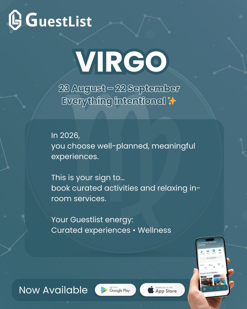 guestlistid's tweet photo. Your 2026 plans are written in the stars ✨
Your zodiac energy is shaping how you travel, explore, and experience Bali this year.

Nightlife or in-room services.
Curated experiences or soulful wellness.
However your sign moves, there’s a Bali version of it waiting. https://t.co/xQ4zIUAP40