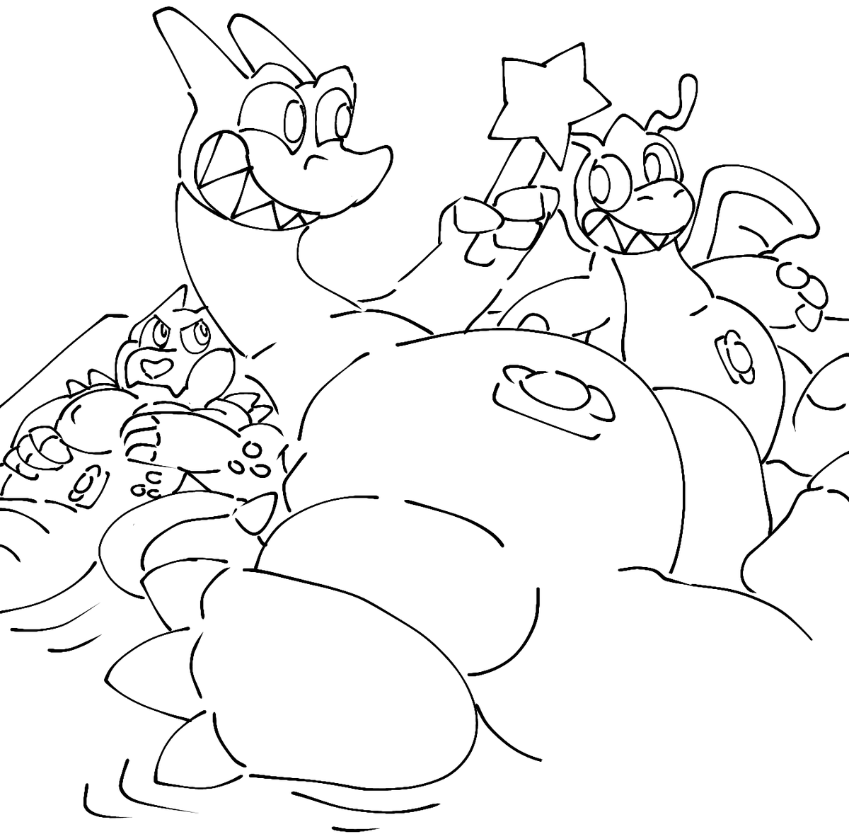 Voy Dejando esto que es el Boceto de los Ganadores del Art Raffle falta un Wonejo Hinchable ahi x3