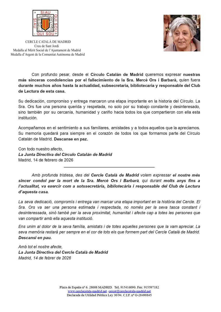 Cercle Català de Madrid tweet media
