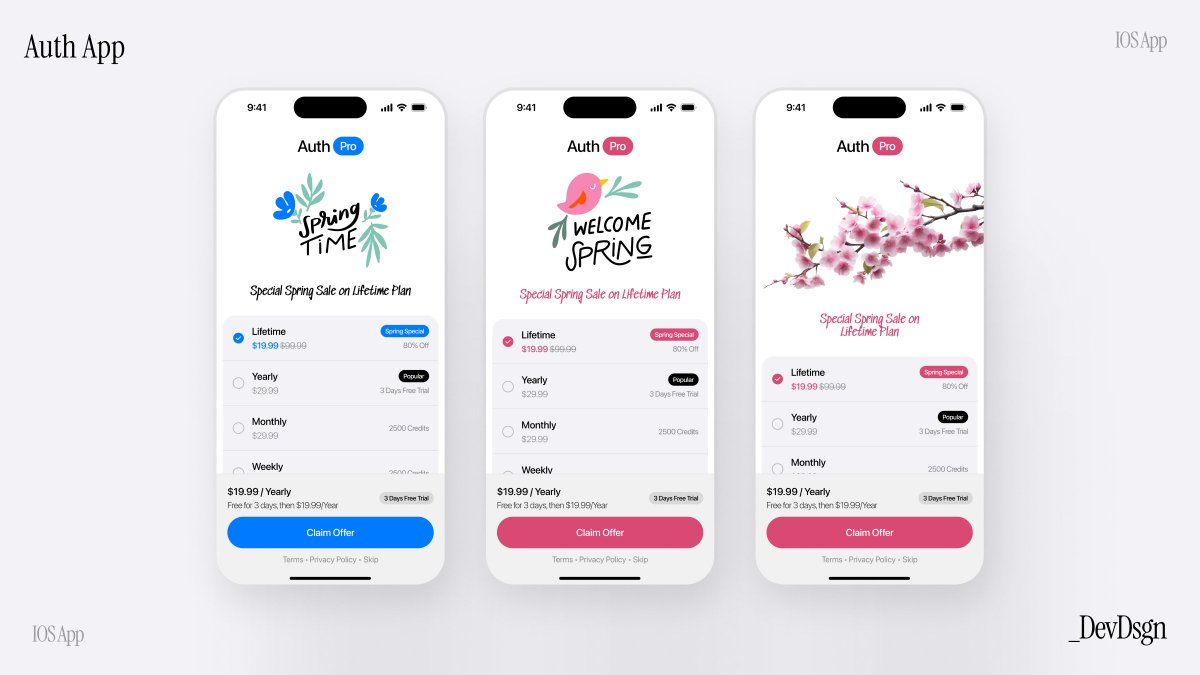 Spring is around the corner 🌸
Experimenting a seasonal paywall variation.

Same product.
Just refreshed visuals + offer emphasis.

Let’s see what changes.