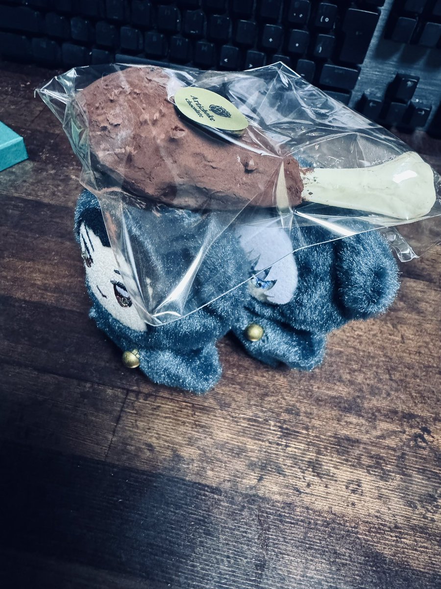 ちみちゃんたちにおにくチョコをあげた🍫🍖