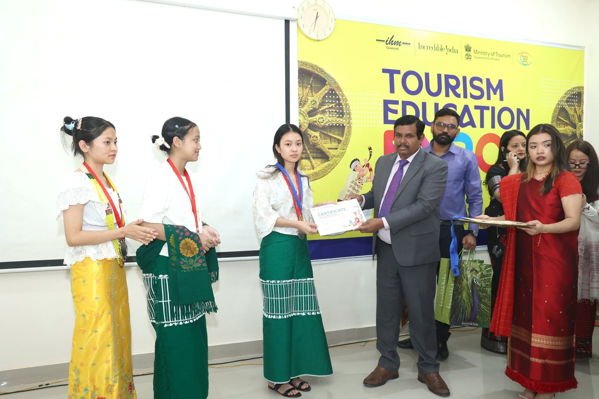 MoT,GoI,NER Office Guwahati organized Tourism Education Expo&amp;Dekho Apna Desh (DAD) Brochure Contest Prize Distribution Ceremony on 16.02.26 at IHM Guwahati to inspire school students towards tourism &amp; hospitality careers.Students from KV&amp;Navodaya Vidyalayas across NE participated