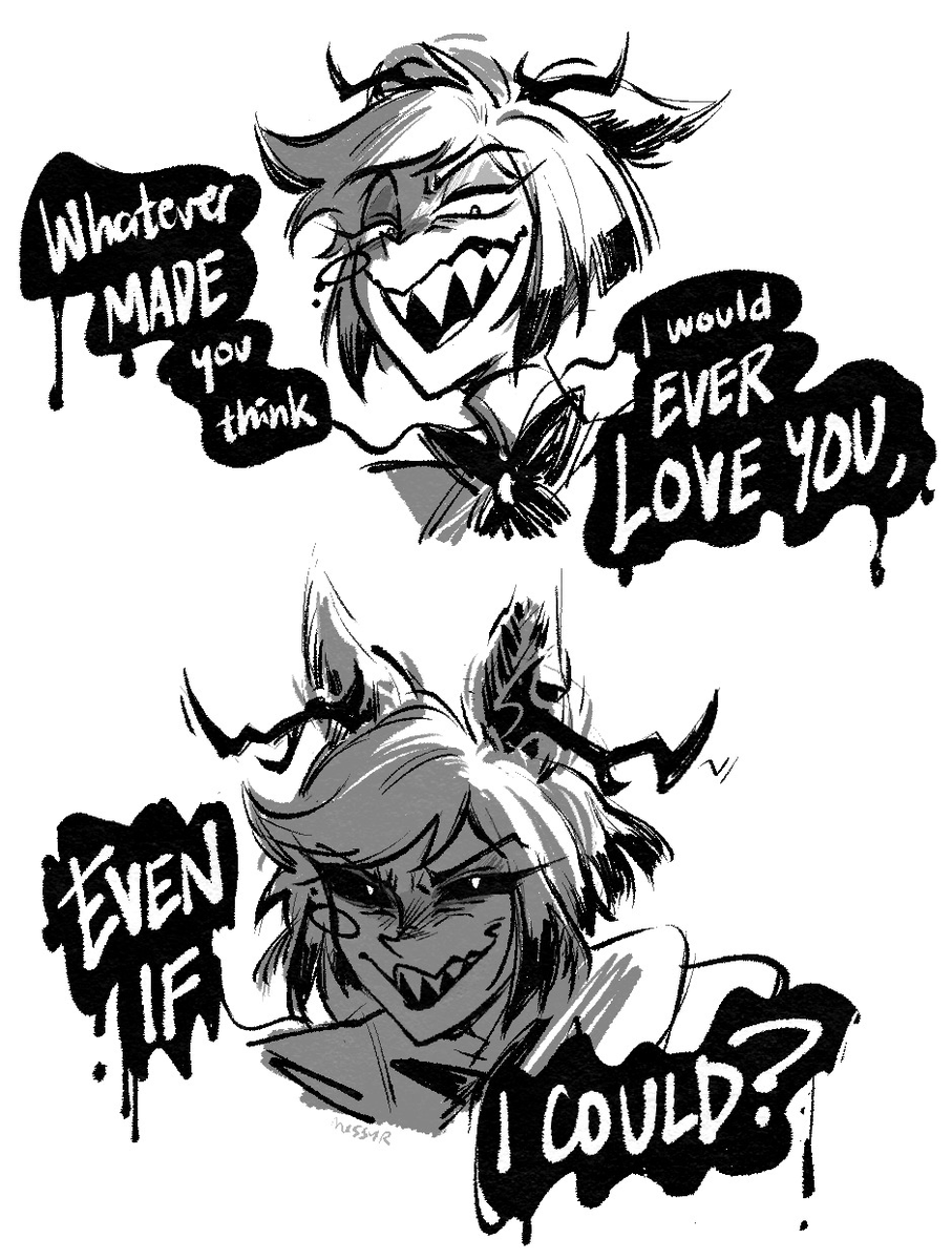 bringing one of the oldest drawings i have of #HazbinHotelAlastor