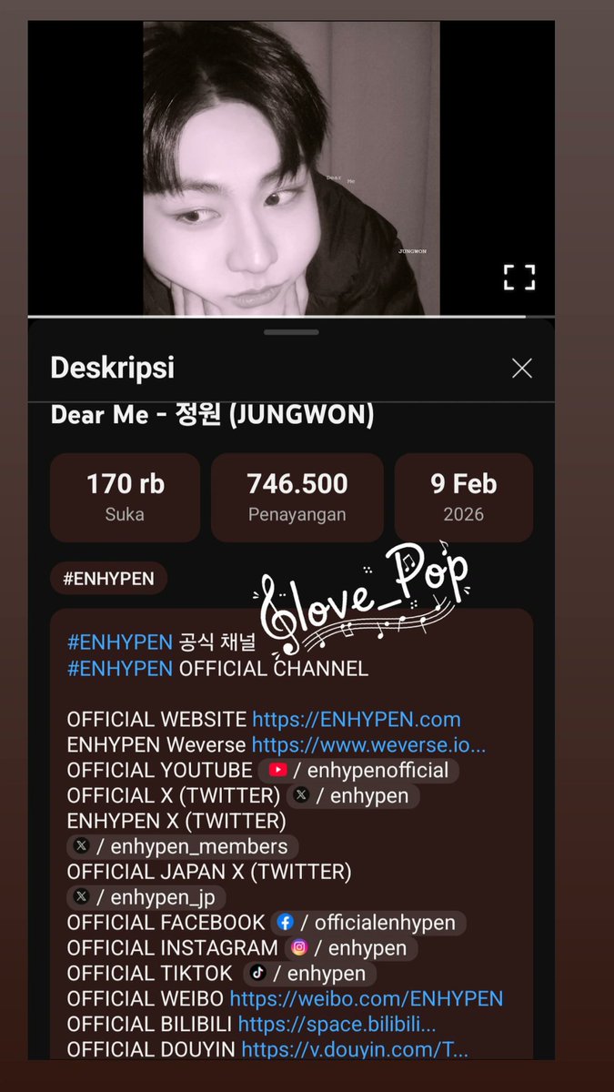 🎧 STREAMING PROOF “Dear Me” – Day 1/10
Ikut challenge 10 hari full 
By : clove_pop <a href="/Clovena69/">~♡ Clove_Pop ♡~</a>
With <a href="/yangjungwon_ina/">ENHYPEN JUNGWON INA 🇮🇩</a>
#DearMe #StreamingParty