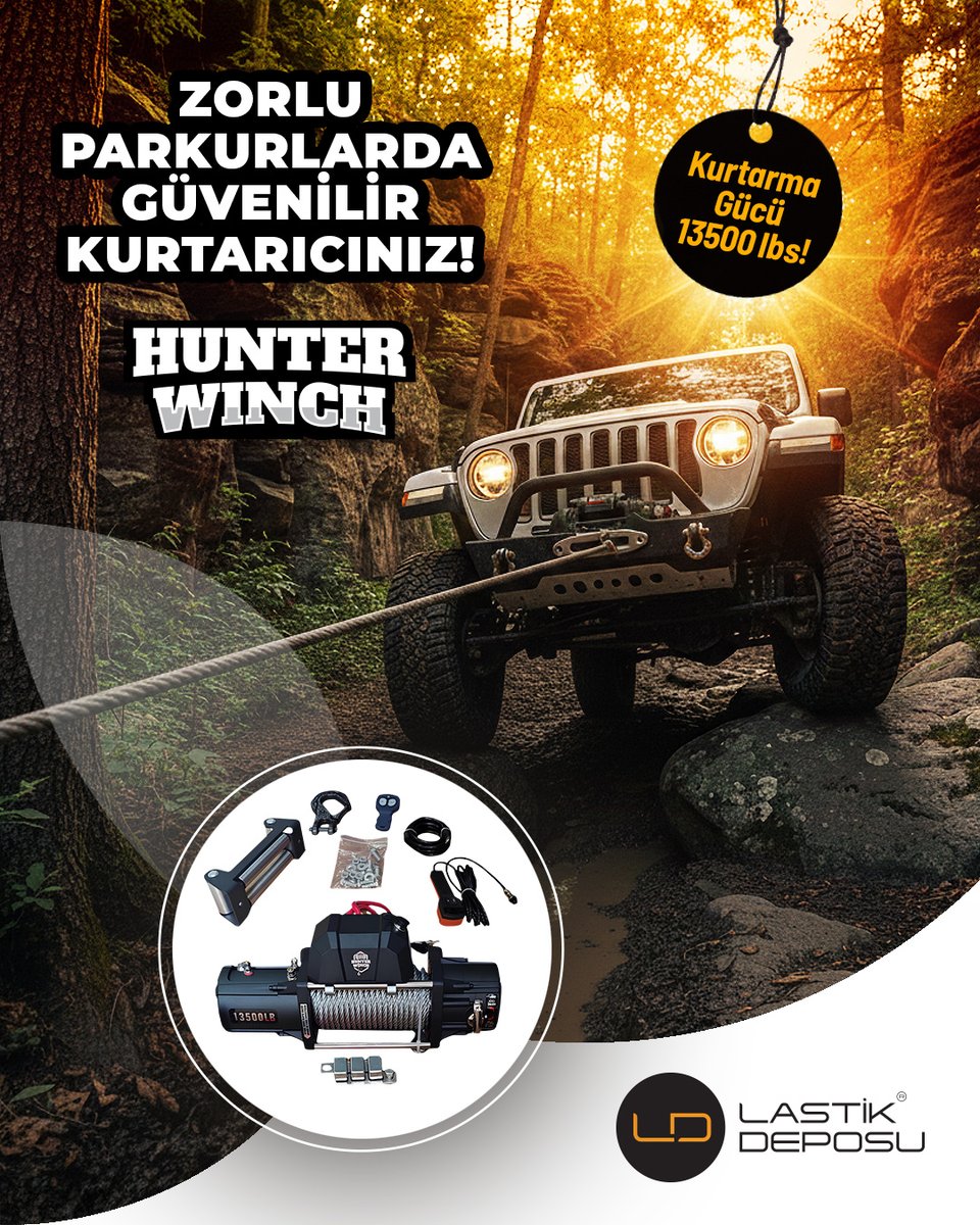 Hunter Vinç 13.500 LB Pro, güçlü motoru ve sağlam yapısıyla zorlu arazi şartlarında sizi yolda bırakmaz. Çekme kapasitesi ve motor gücüyle öne çıkan Hunter Vinç 13.500 LB Pro, tüm zorlu koşullara her an hazır olmanızı sağlar.

Sipariş vermek için 👇
lastikdeposu.com.tr