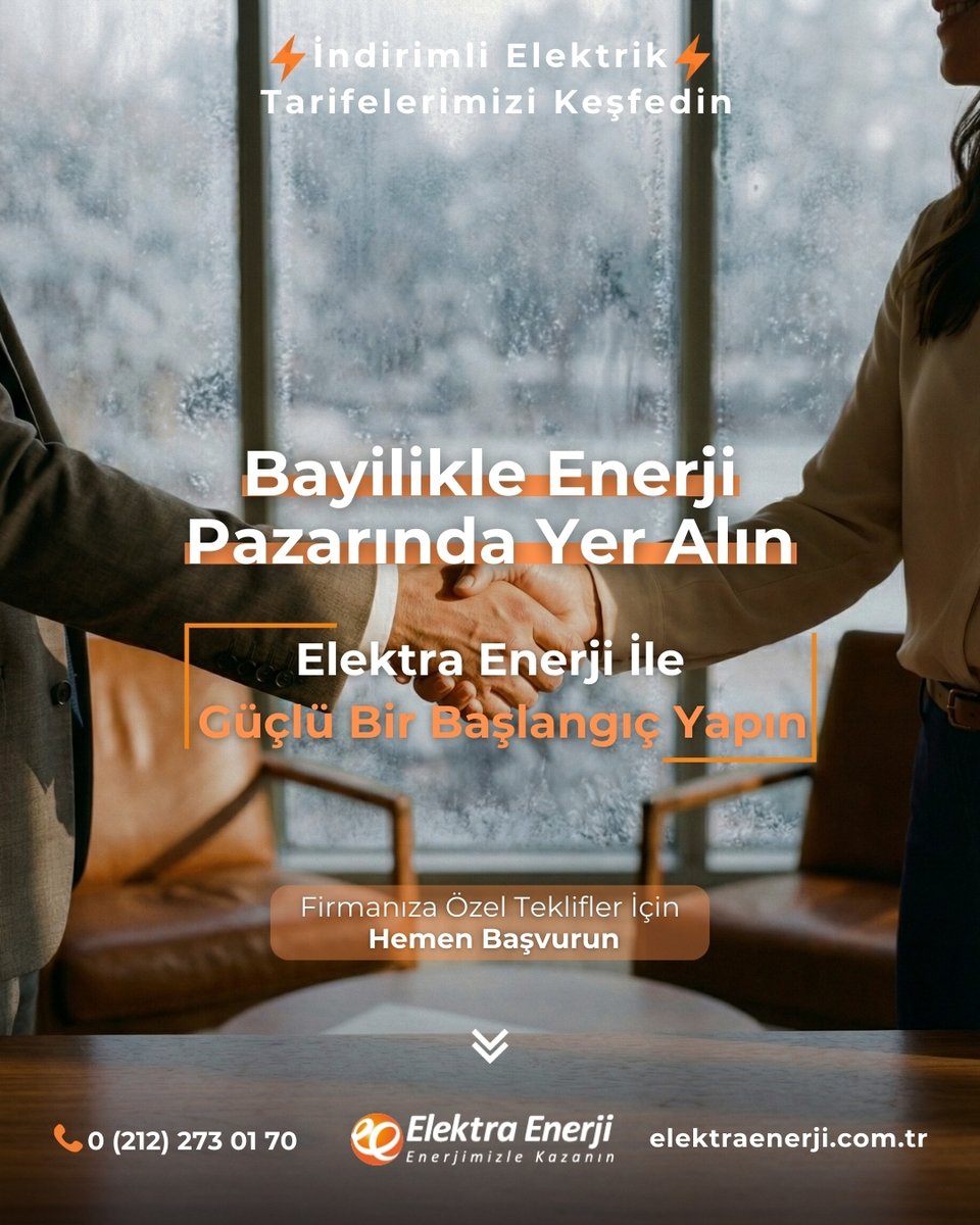 Elektra Enerji ile kendi işinizin patronu olun! ⚡ Enerji sektöründe teminatsız bayilik fırsatı ve yüksek gelir potansiyeliyle geleceğe adım atın. 🚀

elektraenerji.com.tr/bayilik-basvur…

#enerjibayiliği #bayilik #elektraenerji