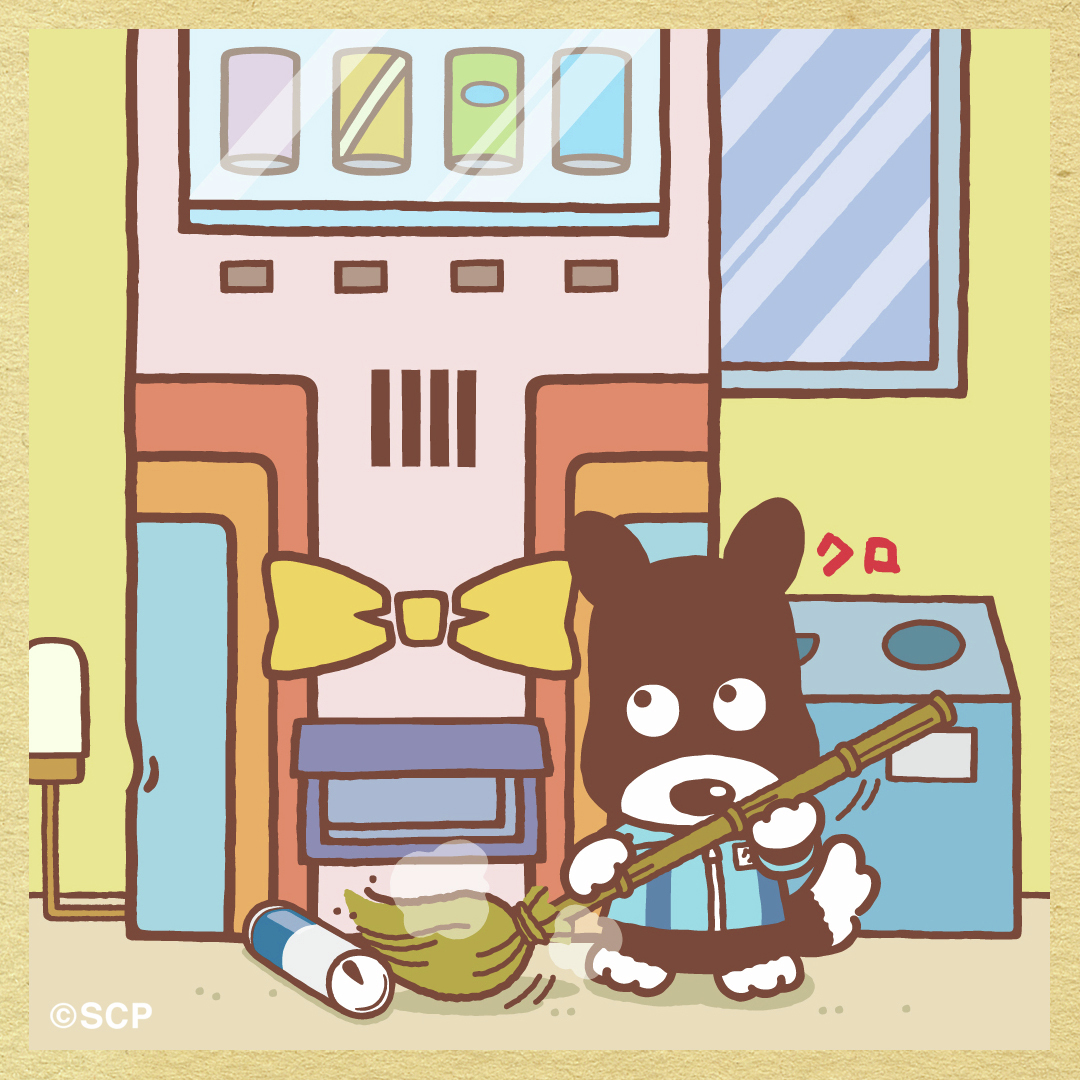 風が強いとお掃除が大変😮‍💨 自動販売機の周りは特に念入りに