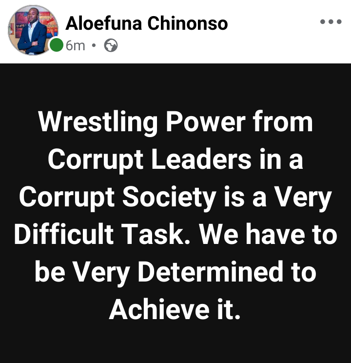 Aloefuna1's tweet photo. Wrestling Power from Corrupt Leaders in a Corrupt Society is a Very Difficult Task. We have to be Very Determined to Achieve it. https://t.co/D2RtyVMpzd