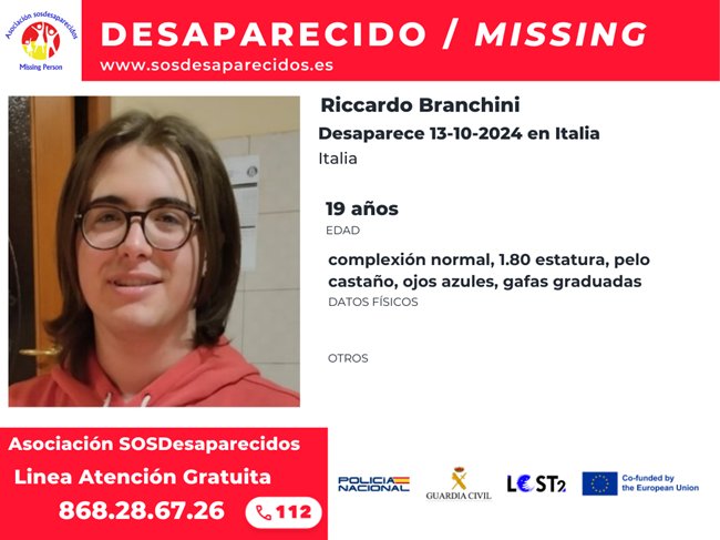 📷 Activamos la Red de cajeros automáticos de Euronet ATMs Cajeros España, para difundir la alerta de Riccardo, desaparecido en #Italia 
Euronet ATMs Cajeros España.
facebook.com/share/16qeFEkC…