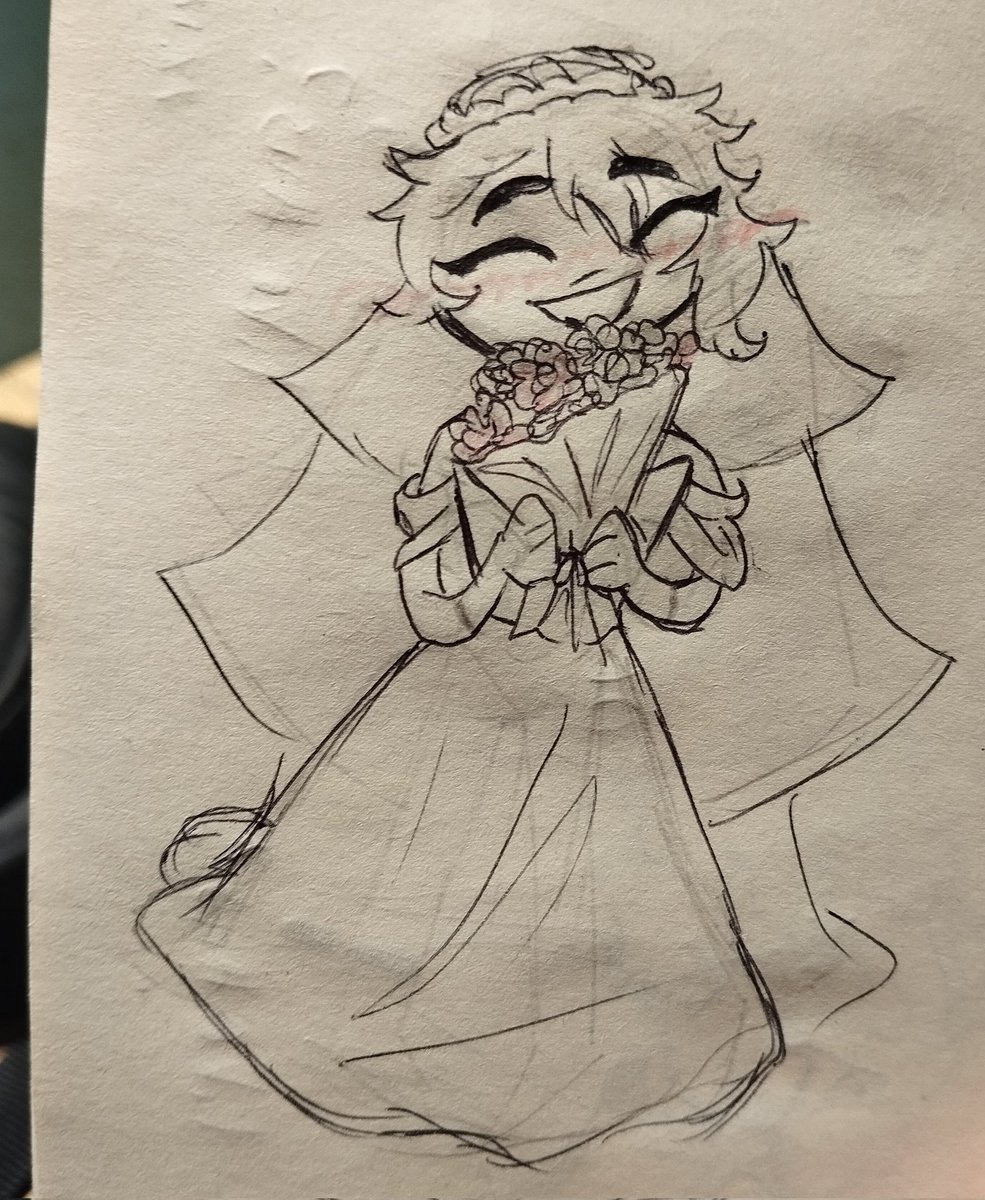 losing my mind waiting at school however the power of blushing bride ryuu helping me keep it together. Had to just draw the guy