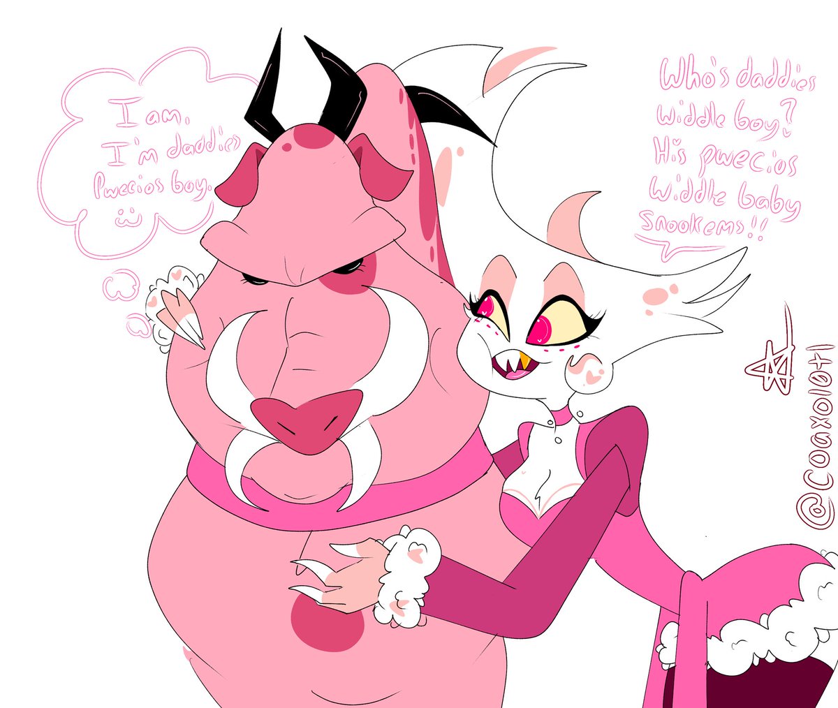 Radiodust and a fat nuggets design for my swap au 
#radiodust #HazbinHotelAlastor #hazbinhotelAngelDust #HazbinHotel #hazbinhotelfanart