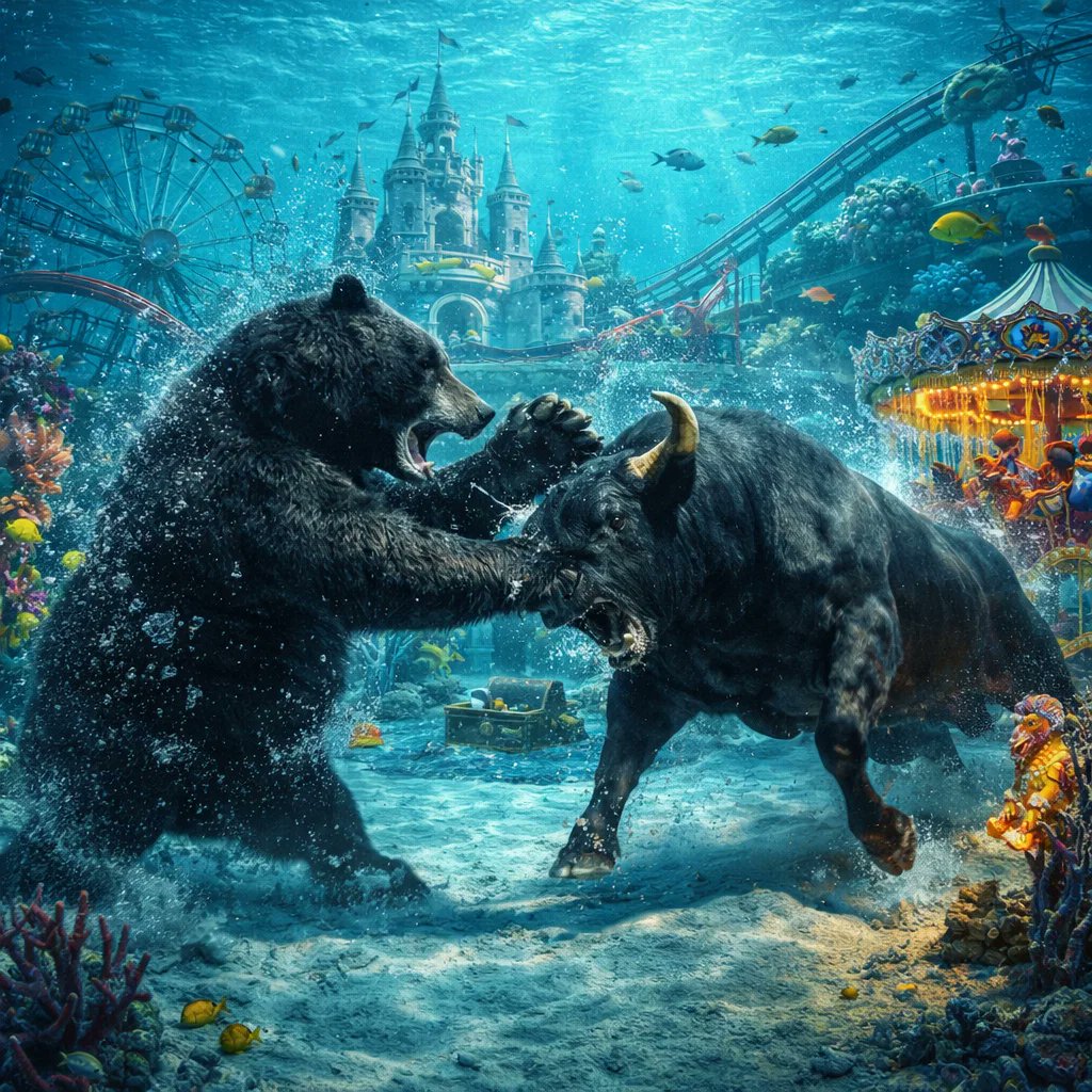 Bulls vs Bears — now underwater 🐂🐻🌊

Looks like a fight.
Feels like the market.

But beneath the surface, we’re building the ocean playground where value is explored, earned, and owned.