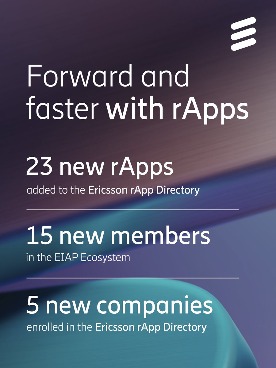ericsson's tweet image. We're proud to see the industry's leading rApp Ecosystem get bigger and bigger! 23 new rApps have been added to our rApp Directory, which now has 88 rApps live! 

🎉#rApps #telecoms