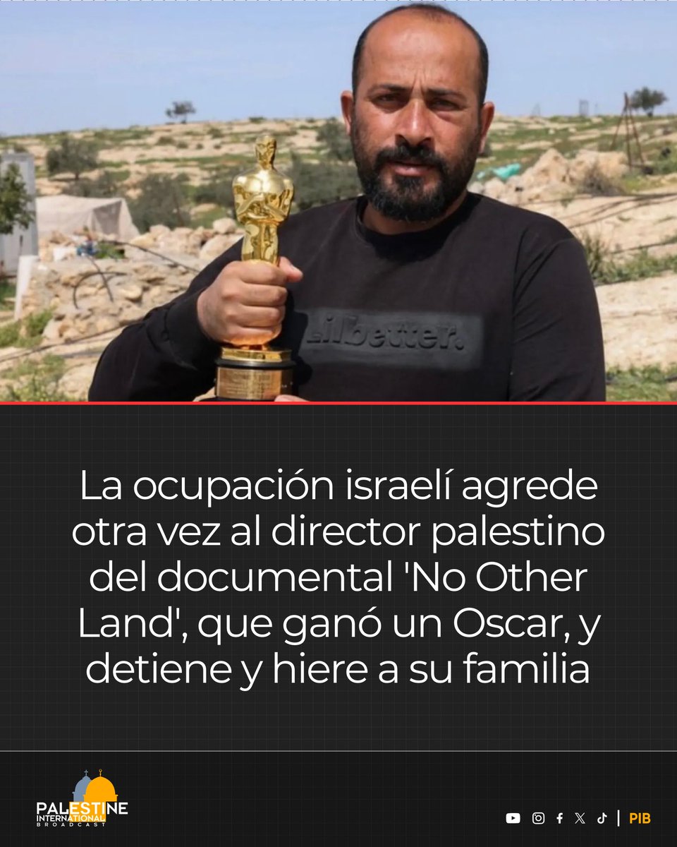 Uno de los codirectores del oscarizado documental palestino-israelí No Other Land, Hamdam Ballal, sufrió este domingo una agresión conjunta de colonos y soldados israelíes en su casa en Susiya, en el sur de Cisjordania, según ha denunciado él mismo en un comunicado