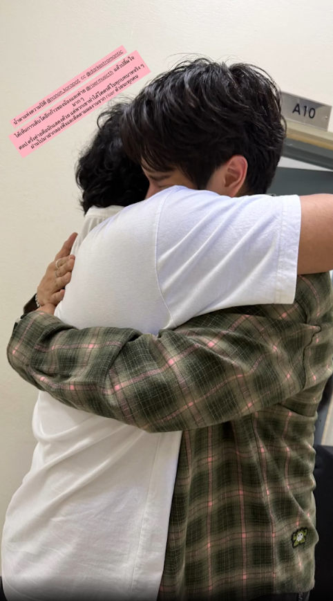 LutionAvo's tweet photo. "Someone once said, 'Embrace & closeness.'
On days when the world is cruel, let's not let it hurt us.
Hug each other tightly, recharge each other's energy every day.
Always support each other."  - ppnski IG

he cried on stage, he cried backstage. yes. that what he does. because he can. because he is loved. so much.  🫂
#mynameisnanon #thedarkestromance