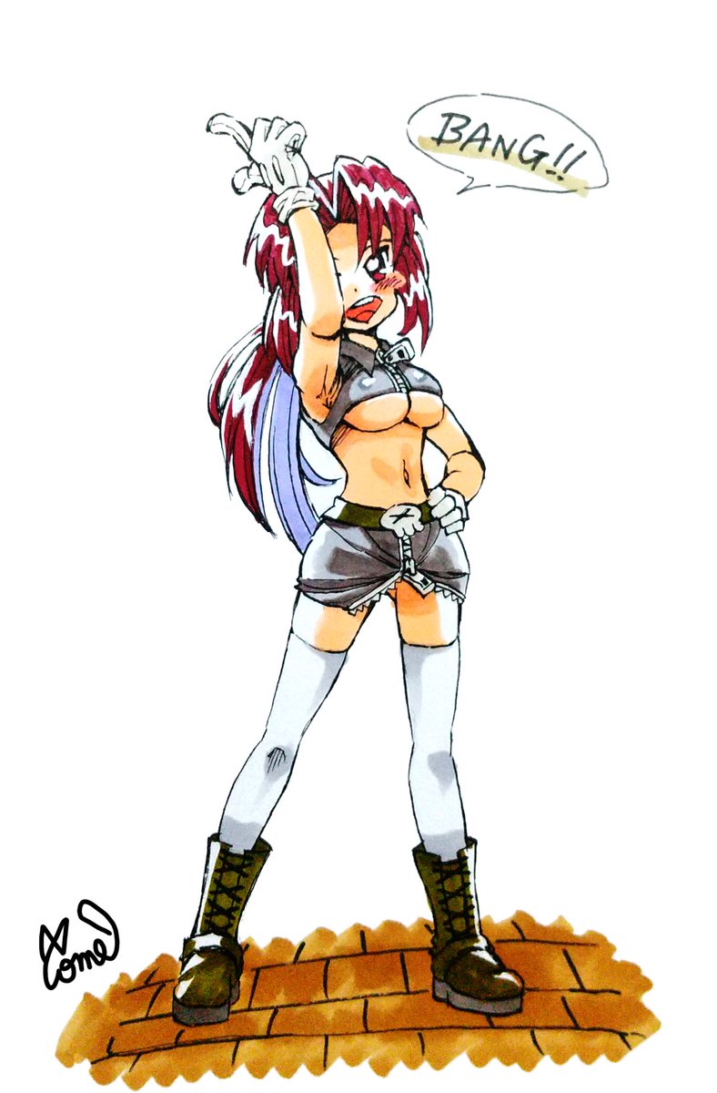 リクエスト頂いていた、
『BLACK LAGOON』のレヴィです！
アニメでやっていた時、学生だったのでそのカッコよさにむっちゃハマって、授業で提出する絵やキャラに一時期もろ影響が出ていたのを覚えていますｗ

衣装はオリジナルデザインしました。
下乳！