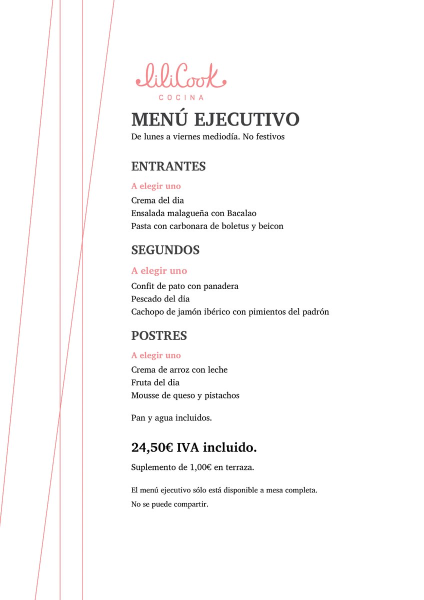 Si vas a comer fuera, que sea bien 🥩🍴 Esta semana en Lilicook te esperamos con un menú ejecutivo que apetece desde que lo lees. Además, mañana lunes 16 celebramos las 2º Jornadas del Buey y la Vaca de Cipriano Hernández 🤝 Palabras mayores... Ya puedes reservar tu mesa 📲