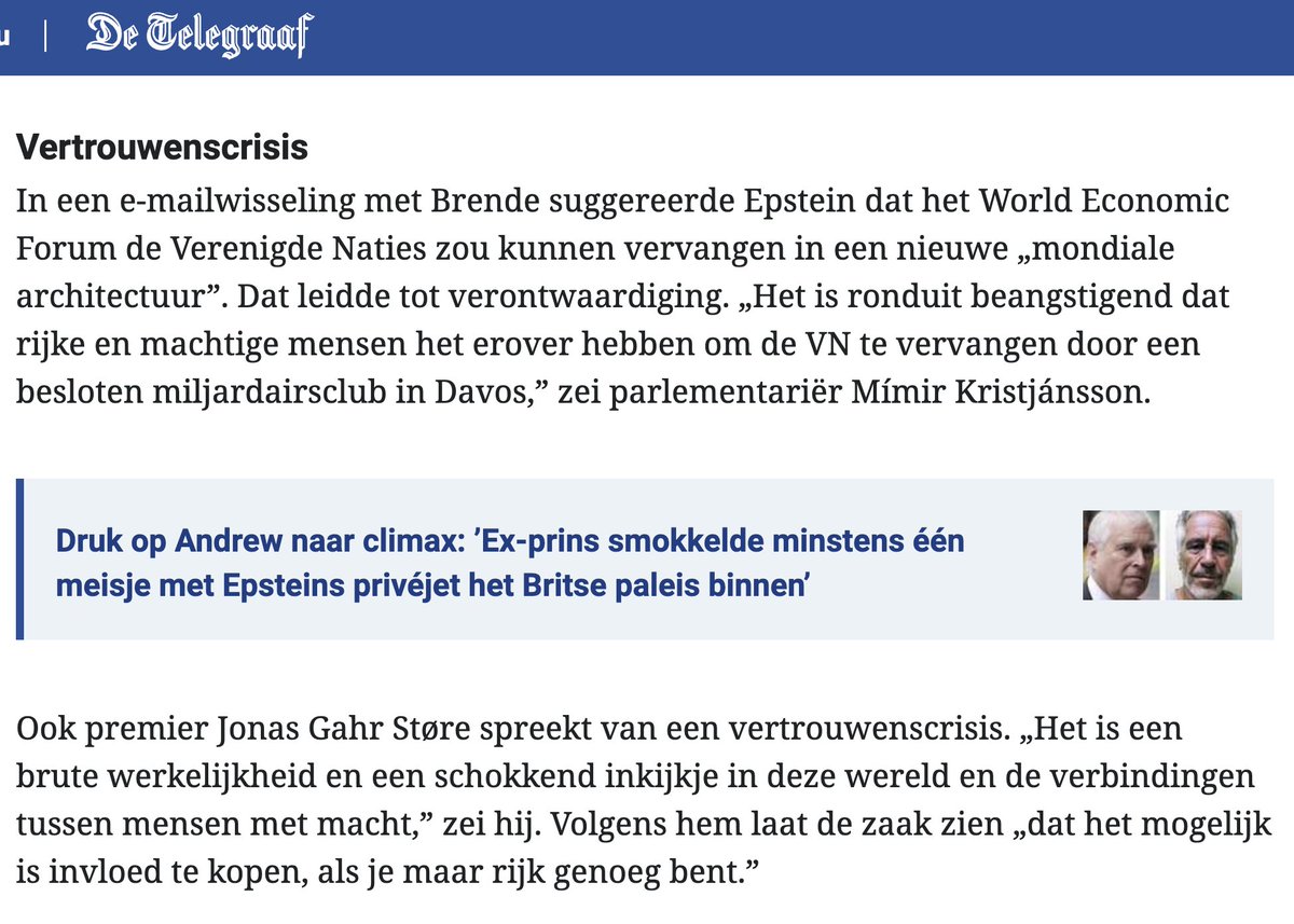 GideonvMeijeren's tweet image. Schokkende mailwisseling tussen Jeffrey Epstein en de president en CEO van het World Economic Forum, Børge Brende.

Ze spreken openlijk over het streven naar een "new global architecture", waarbij het WEF de VN zou kunnen vervangen.

Jarenlang werd het idee dat macht verschuift…