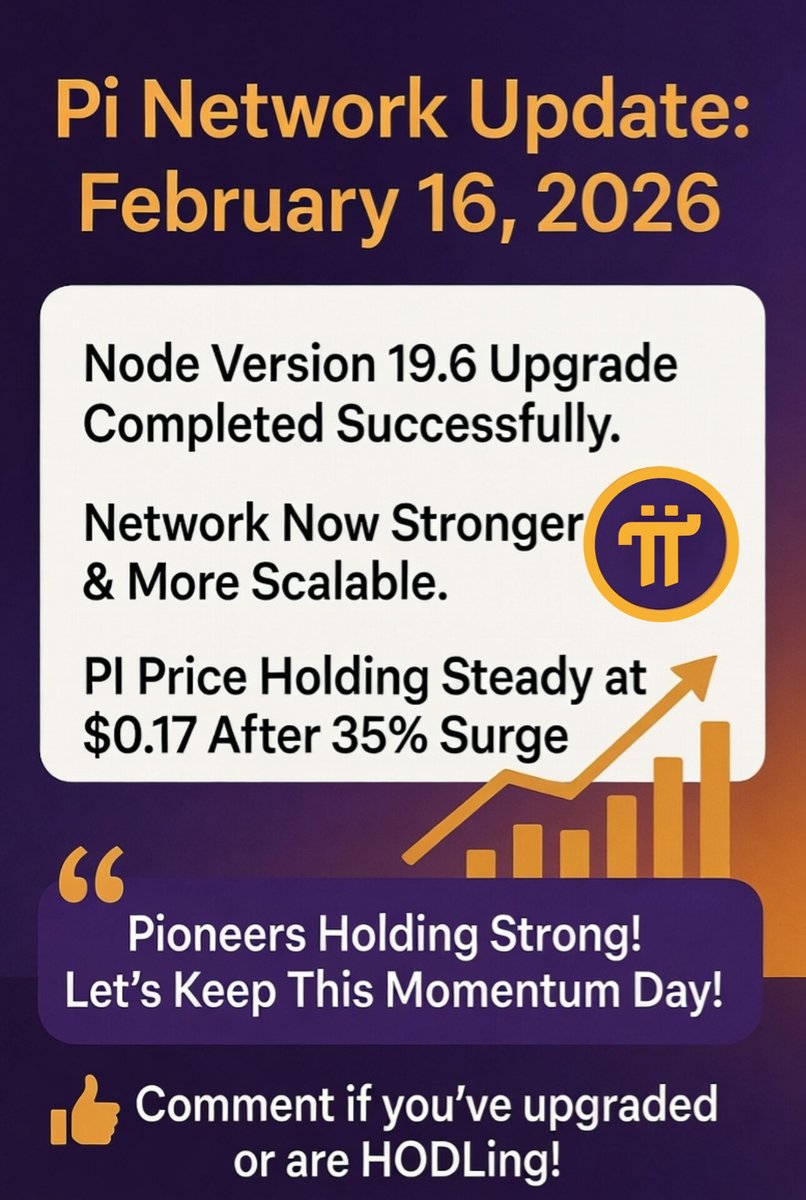 Shabeasema6082's tweet image. Pi Network Stronger Than Ever! 💪  

v19.6 Node Upgrade COMPLETE → network more scalable &amp;amp; secure! 🚀  

PI \~$0.17 after surge. Profit-taking normal, utility building!  

Upgraded? HODLing? Comment 👇🔥  

#PiNetwork #NodeUpgrade #Pioneers #Crypto