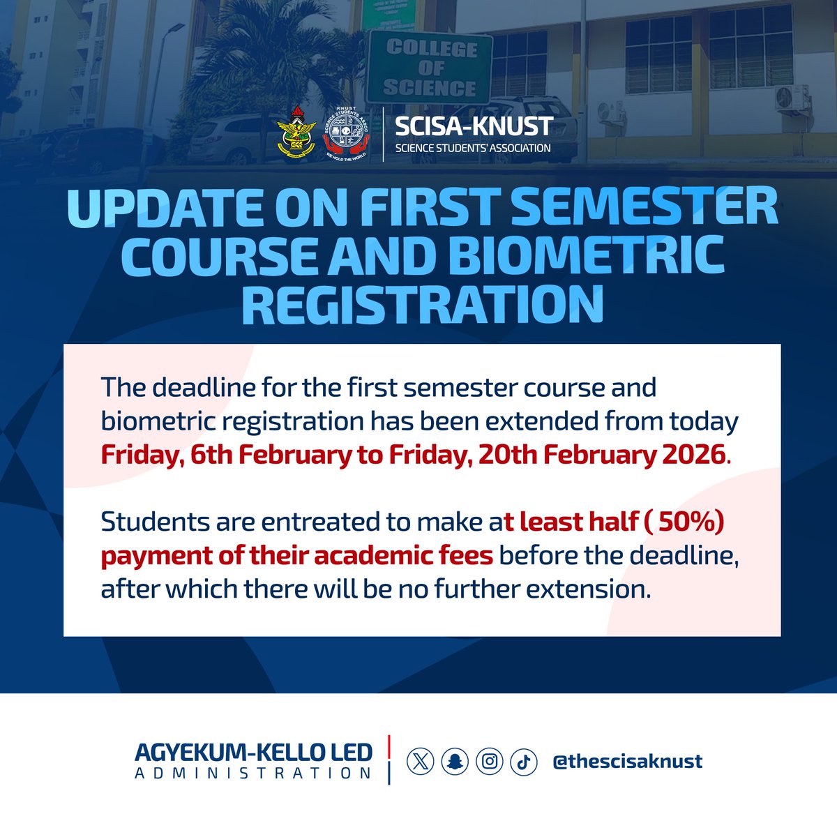 Science Students’ Association, KNUST. tweet media