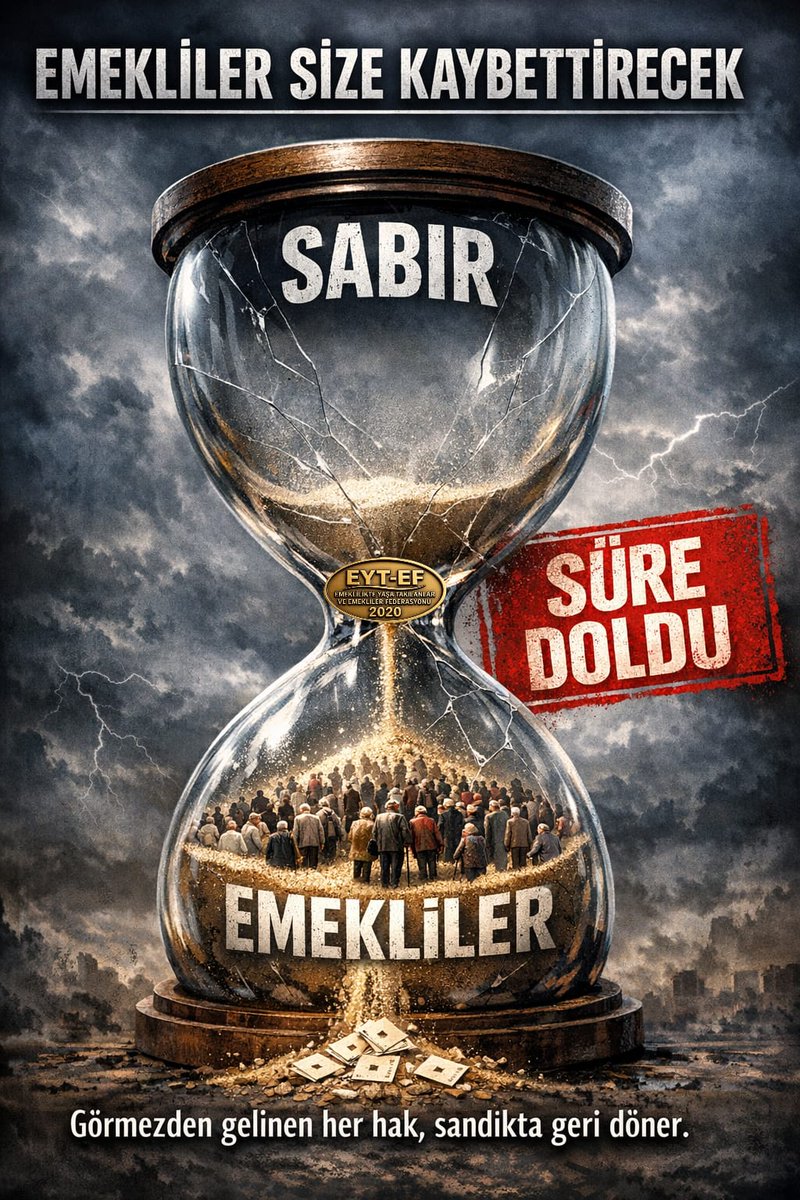 🔺️Yüksekten Ödedidiğimiz Primler Nerede ? 

🔺️Maaşımız Daha Elimize Geçmeden Yarısı Prim ve Vergi Olarak Alındı. Sonuç ?

🔺️Bir Gün Herkes En Düşük Emekli Maaşında Eşitlenecek !!! 

#EmeklilerSizeKaybettirecek
#5000KısmiGalipGelecek