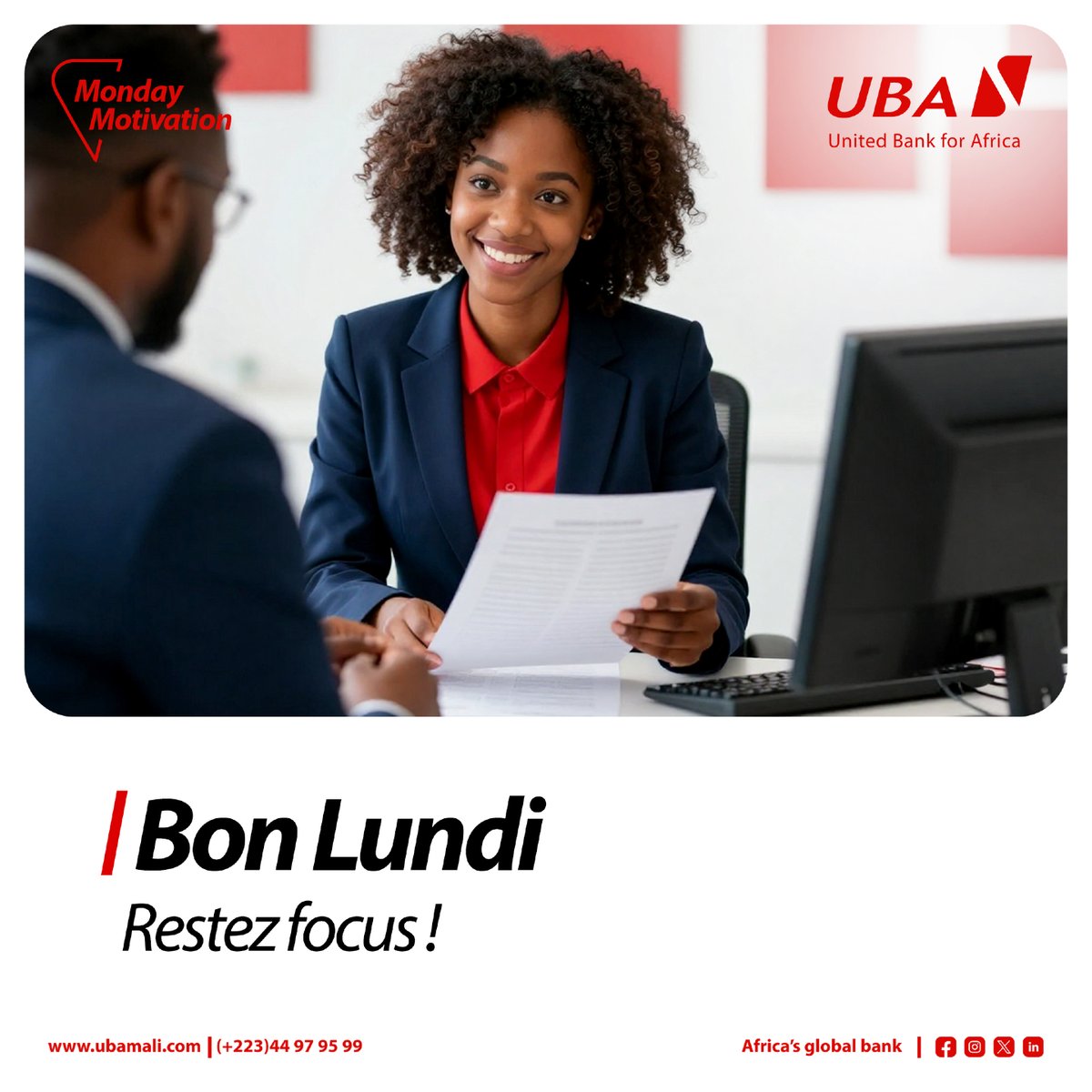 UBA_Mali's tweet image. Chaque jour, donne 100 %. ​
Reste focus, reste prêt, avance avec intention. ​

Bon lundi. ​🙂

#détermination #UBAInspire #ubamali #africasglobalbank