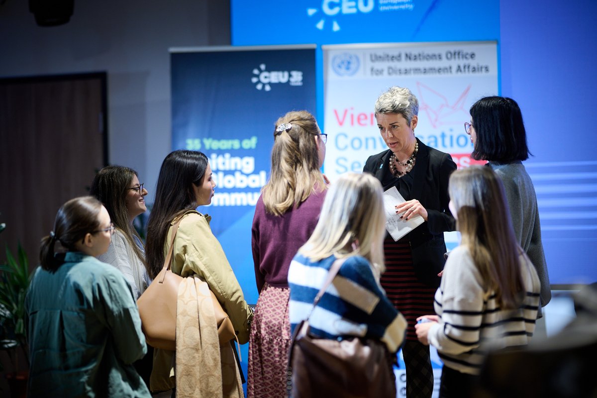 unodavienna's tweet image. Vienna Conversation Series event by UNODA and CEU
Read the latest update on our recent Vienna Conversation Series event:
 bit.ly/VCSCEUart
🎥 You can also rewatch the event for deeper insights through the link in the article!
#Disarmament #Peace #GlobalCooperation