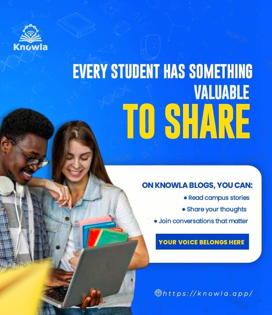 knowla_app's tweet photo. Ever felt like your campus experience is unique? It is—and it’s  worth sharing, Knowla Blogs is your space to speak up.

Join the conversations that actually matter to you.

#KnowlaBlogs #YourVoiceMatters #CampusStories #StudentCommunity https://t.co/163WfyvkF8