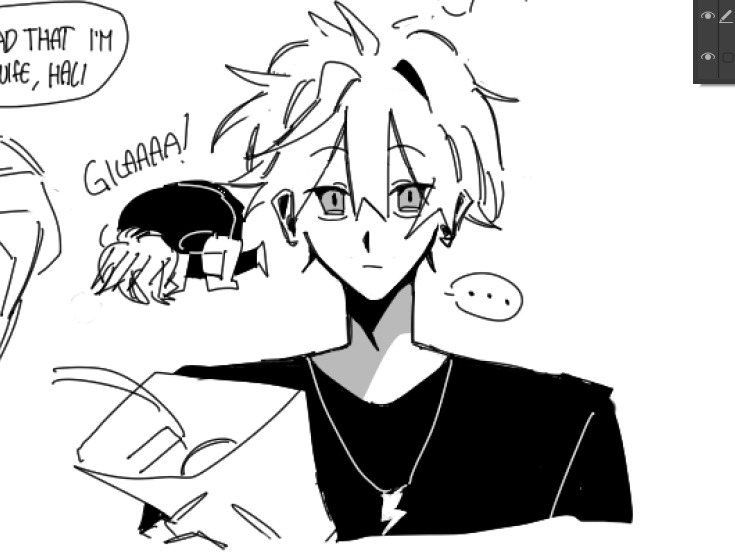 REPOST ! #Haligem + dede Gentar.

Thanks to <a href="/Dr3am_SuN/">1z4N✦</a> karena sudah memberikan saya ide, sebenernya ini hasil kita saling cerita tentang haligem ehhehshshhsha. Lahirnya Gentar bikin keluarga kecil Haligem jadi makin cerah/bahagia.