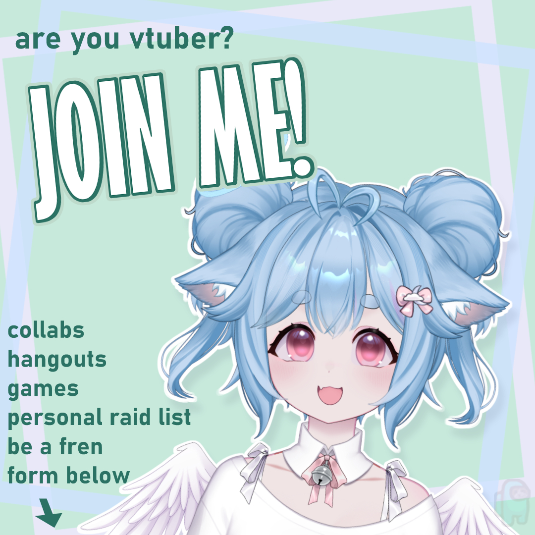 Attention 📢

Are you a VTuber or creator wanting to branch out and meet others? I always struggle with being social much in the community but I want to make a place we can all do so!

Join Comfy frens™ A stress free group made to support and collaborate with other creators. I