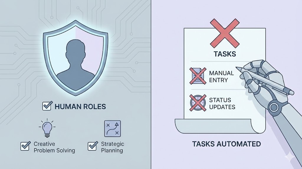hassanhamdan's tweet photo. Been a while since I posted. I have been heads down building in AI.

Everyone keeps saying AI will take all the jobs.

From what I see in the inside, the shift is different.

AI is not stealing roles. It is killing tasks.

Manual data entry. Gone.
Status chasing. Gone. https://t.co/hWJ3Hy3VVl