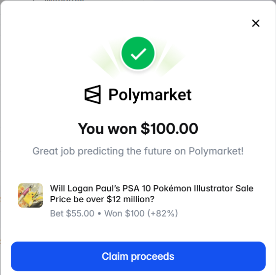 50% a year on arbitrage

payouts on paul’s pokemon bets just started, only 2 weeks for 5%

right now this is the only way to make money in this market, arb and only prediction arb