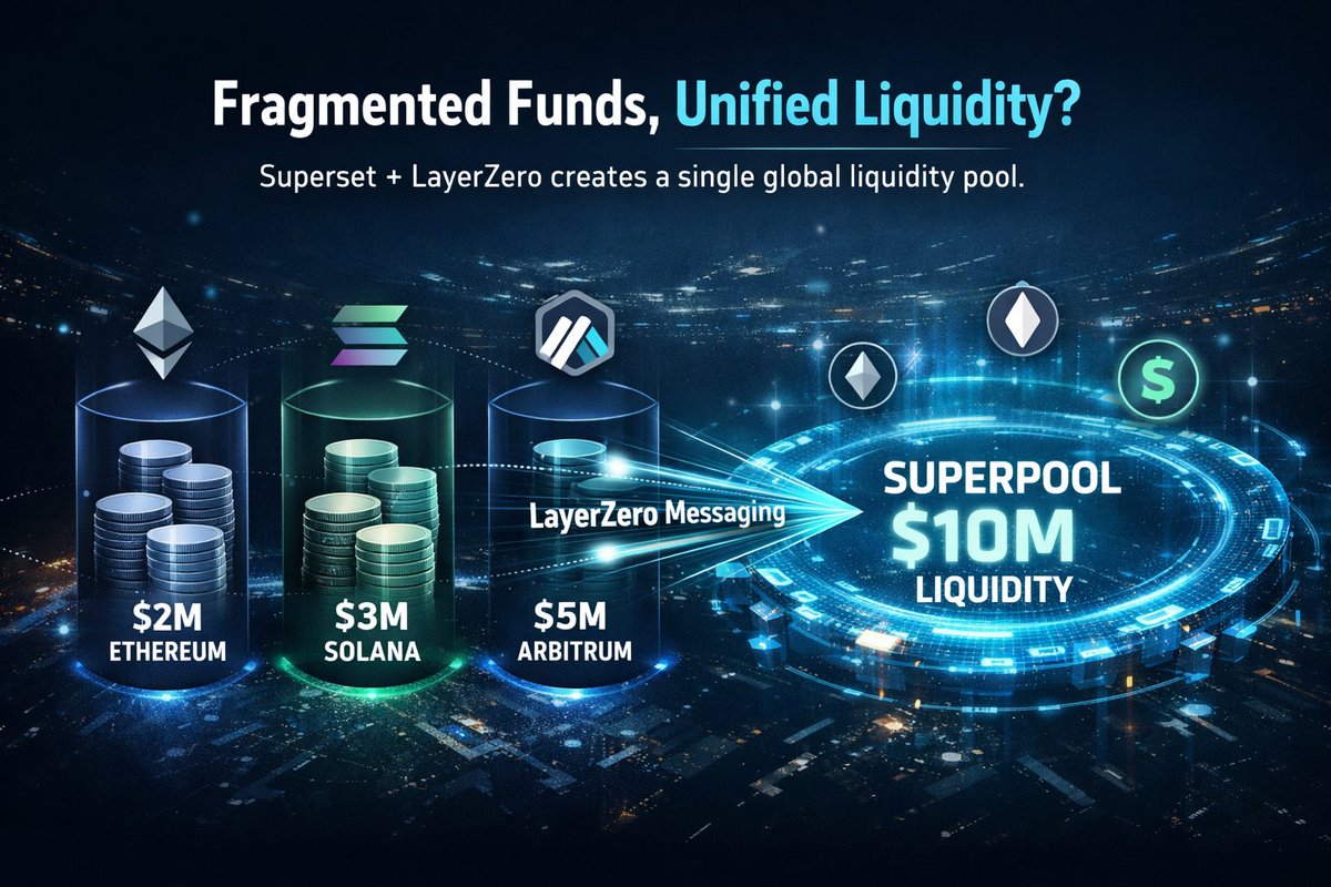Crypto liquidity is fragmented. $309 billion
 exists across chains, but trades price like only e$10M exists.

<a href="/SupersetFinance/">Superset</a>  fixes this by virtualizing liquidity via LayerZero, letting apps access one unified global pool without bridging.