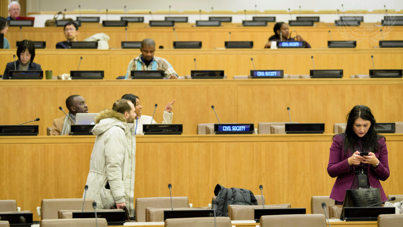 ISHRglobal's tweet photo. NGO Committee revokes status for accredited groups through arbitrary, gravely concerning process. 

In a stark setback for civil society at the UN, members of the Committee on NGOs moved to strip two organisations of their consultative status, with several more NGOs likely to face similar action in upcoming sessions.

https://t.co/jBWRN93pyZ