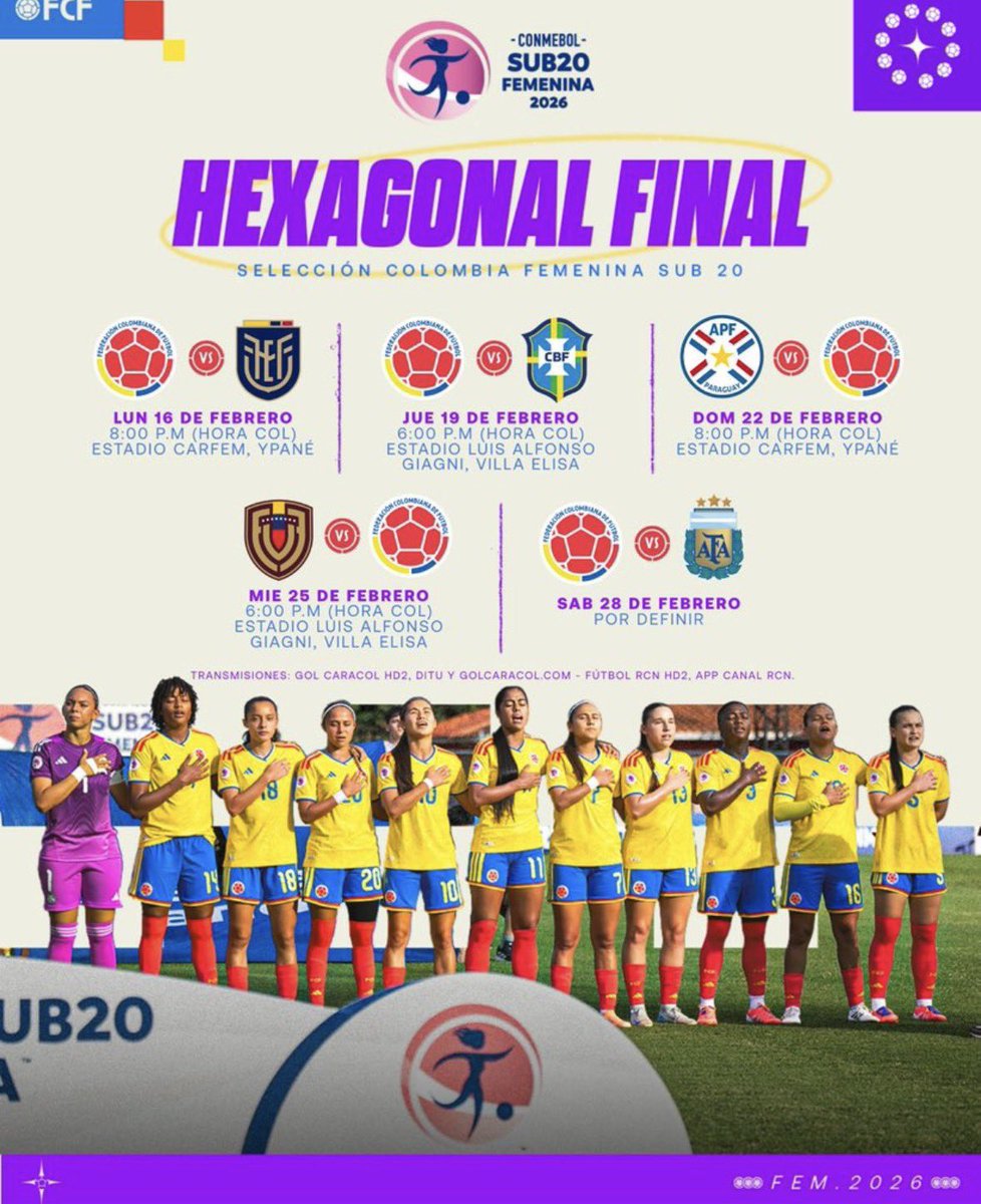 Hoy juega la selección Colombia ante Ecuador en el primer duelo del Hexagonal Final del Sudamericano sub-20 Femenino que se disputa en Paraguay. El juego comenzará a las 8 p.m., el equipo cafetero busca el título del certamen y la clasificación al Mundial de Polonia.