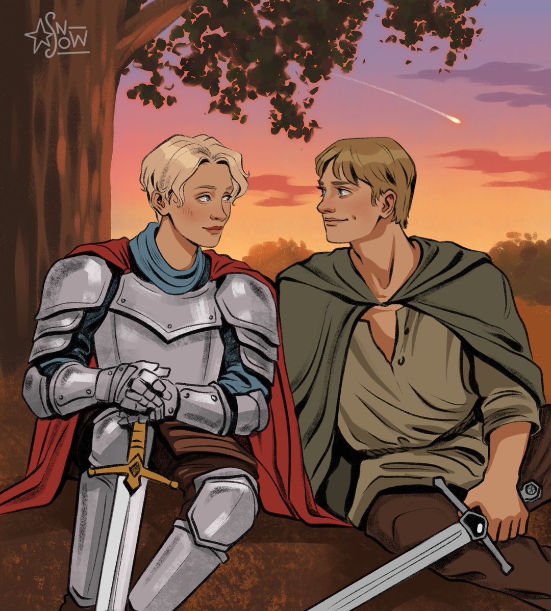 olgasnoww's tweet image. Brienne and Dunk - the knights who remembered their vows💫 #akotsk #asoiaffanart #duncanthetall #briennneoftarth