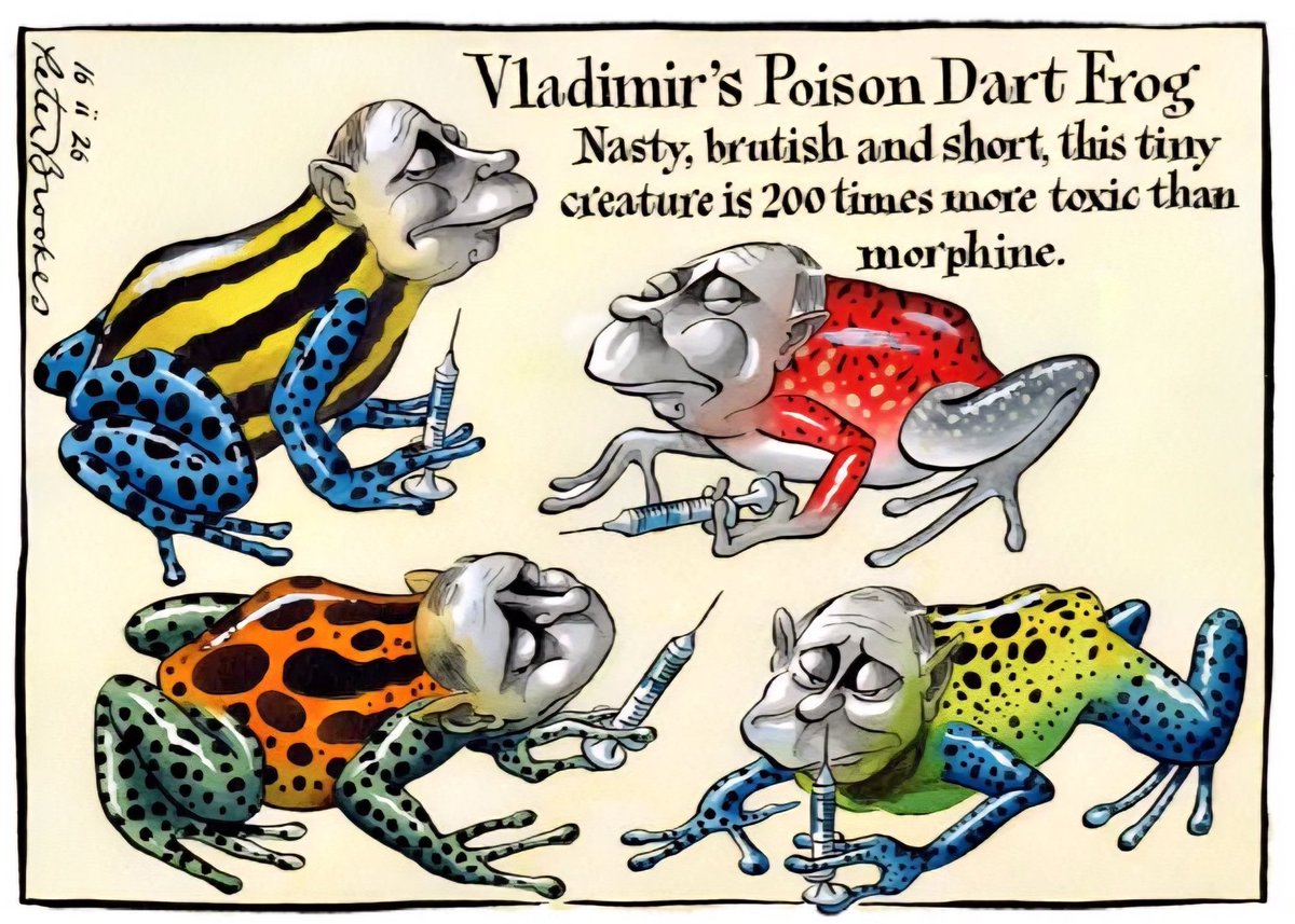 #artwelve5226 #politicartoon 
Peter D. Brookes,CBE,RDI (b.1943), “Deadly Species”. Highly acclaimed English cartoonist,multiple winner of Cartoonist of the Year🏆. Liverpool born and based in London,since 1992 he has been the leader-page cartoonist for The Times. Today’s for TT👇
