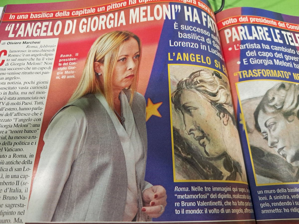 Tutto il mondo legge dell'angelo dalle sembianze della premier <a href="/GiorgiaMeloni/">Giorgia Meloni</a> <a href="/Palazzo_Chigi/">Palazzo_Chigi</a>