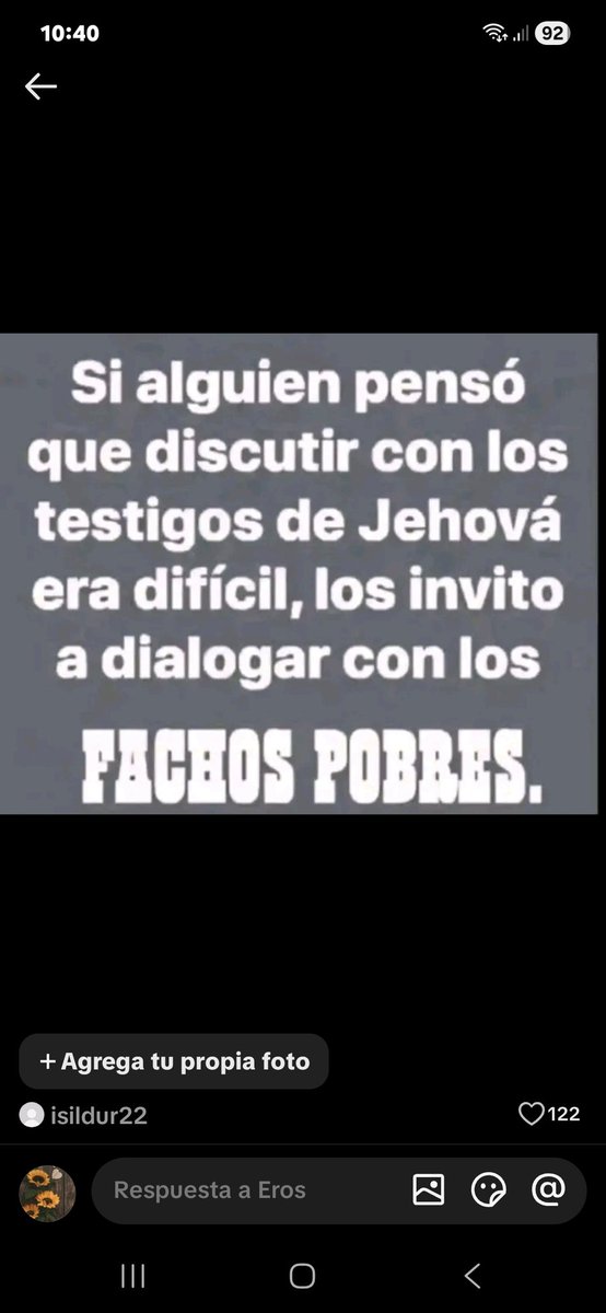Vickysusan2's tweet photo. @Tor25899035 No vale la pena responderle, ya que tiene derecho a ser estupido. https://t.co/DyBx4V11lT