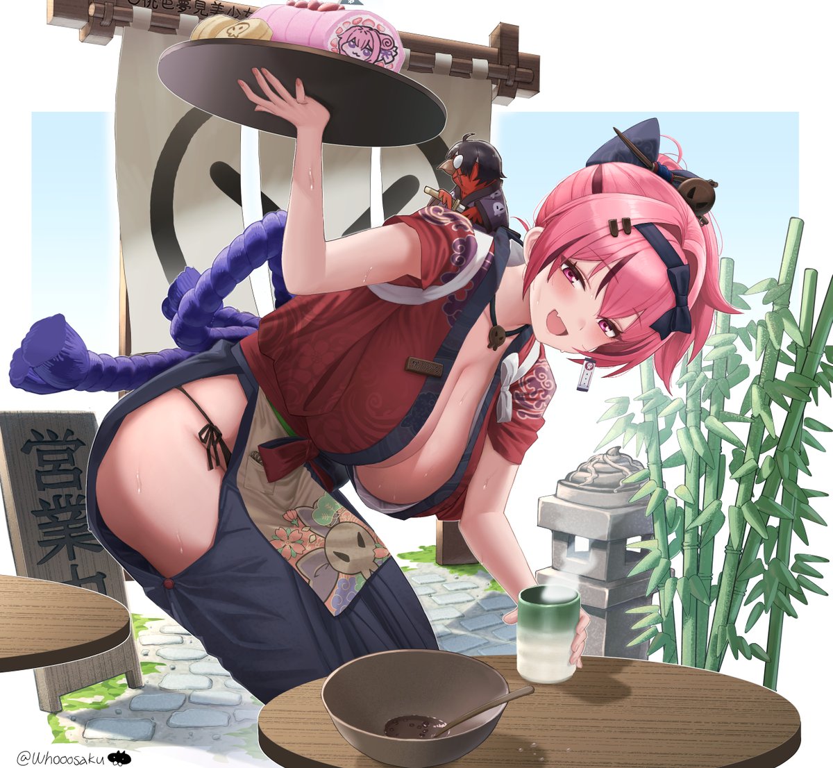 ティーサービスのマストさん描いてました。食後はあったかいお茶だ！