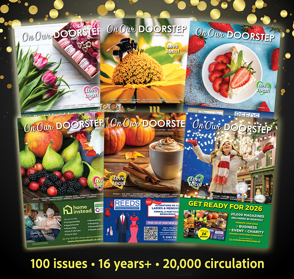 STAND OUT FROM THE CROWD!

Take your business to local residents at home in the next 20,000 magazines.

Advertise in the April-May issue - Get ahead of your competition!

On Our Doorstep - a part of the community for over 16 years!

For info

Email: susie@onourdoorstep.uk