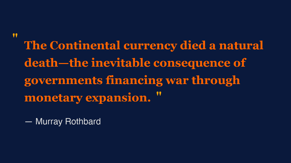 Handre's tweet photo. The Founding Fathers learned firsthand that printing money to fund revolution creates its own tyranny. By 1781, Continental dollars were so worthless that "not worth a Continental" became the era's equivalent of "not worth the paper it's printed on." The cruel irony? Americans fought British taxation while their own government robbed them blind through inflation—a hidden tax that destroyed savings and wages more efficiently than King George ever could. The Revolution succeeded despite, not because of, this monetary disaster. Yet somehow modern Americans forgot this lesson, allowing the Federal Reserve to perfect what the Continental Congress bungled.