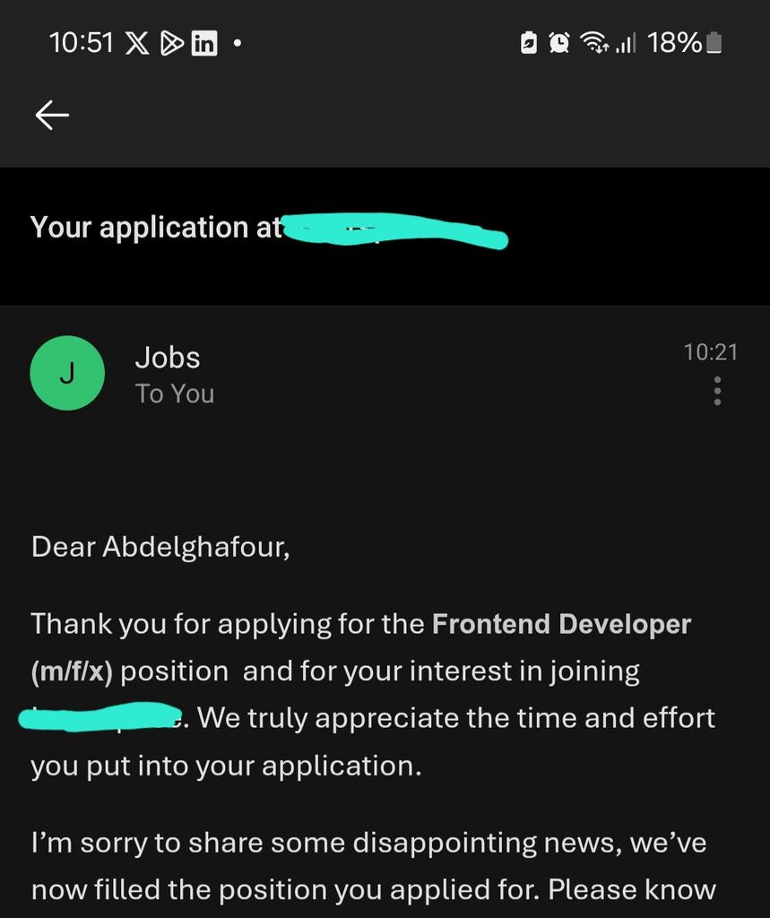 Another day, another rejection

But I'm not giving up
