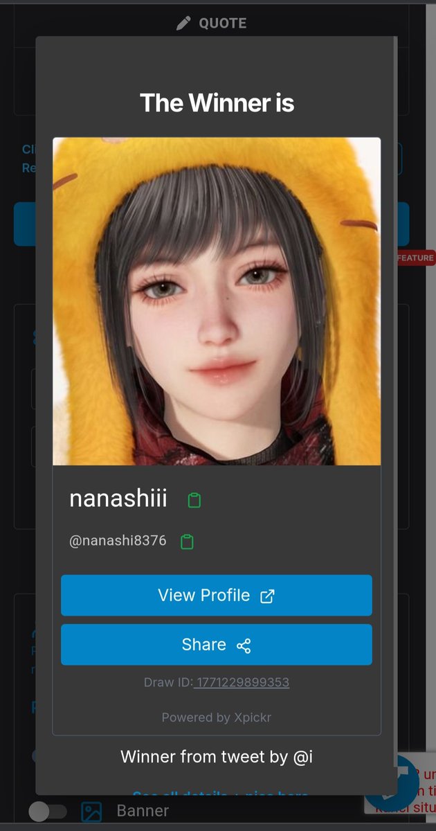 Congratssss <a href="/nanashi8376/">nanashiii</a>  kirim hid di dm