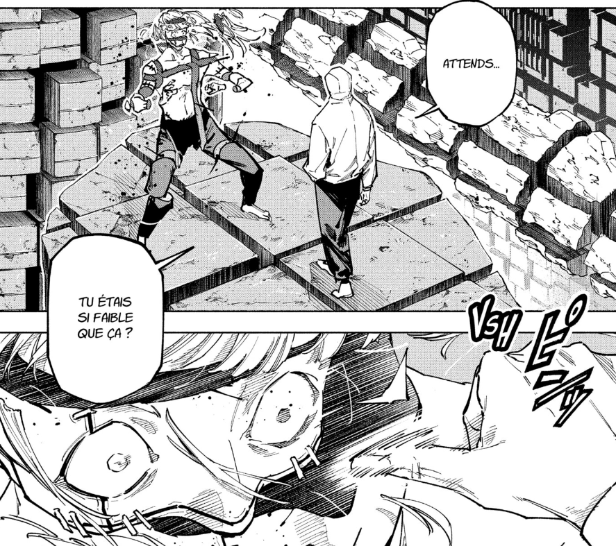 Traiter de faible un des personnages les plus forts du verse qui a buté plus de persos importants dans JJK que l'anta principal les mains dans les poches et en survet, c'est quel niveau d'aura farming là ?!