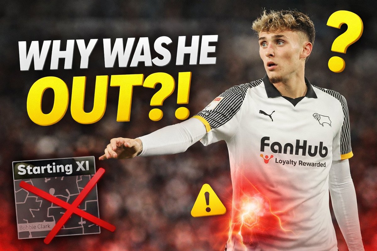 thederbydigest's tweet photo. 🚨 Bobby Clark was ruled out of the starting xi vs Swansea City with a groin injury — but what does that mean for Derby’s season? 🤕⚽
We break down the injury & what Derby should do next 👇
📺 https://t.co/SpGyrXZbkj
#DerbyCounty #BobbyClark #DCFC #Championship 💬🔥 https://t.co/fT6Aqb34wM