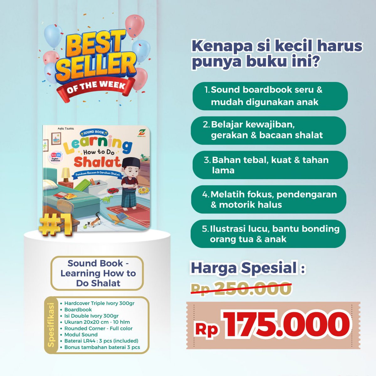 ibcjogja's tweet photo. Sound book
Learning How To Do Shalat
https://t.co/4Kn9EG6PFa

Dapatkan Free ongkir di shopee
Ada diskon tambahan juga.
Buat yang nggak punya shopee DM admin. https://t.co/fZdbz4ZXnV